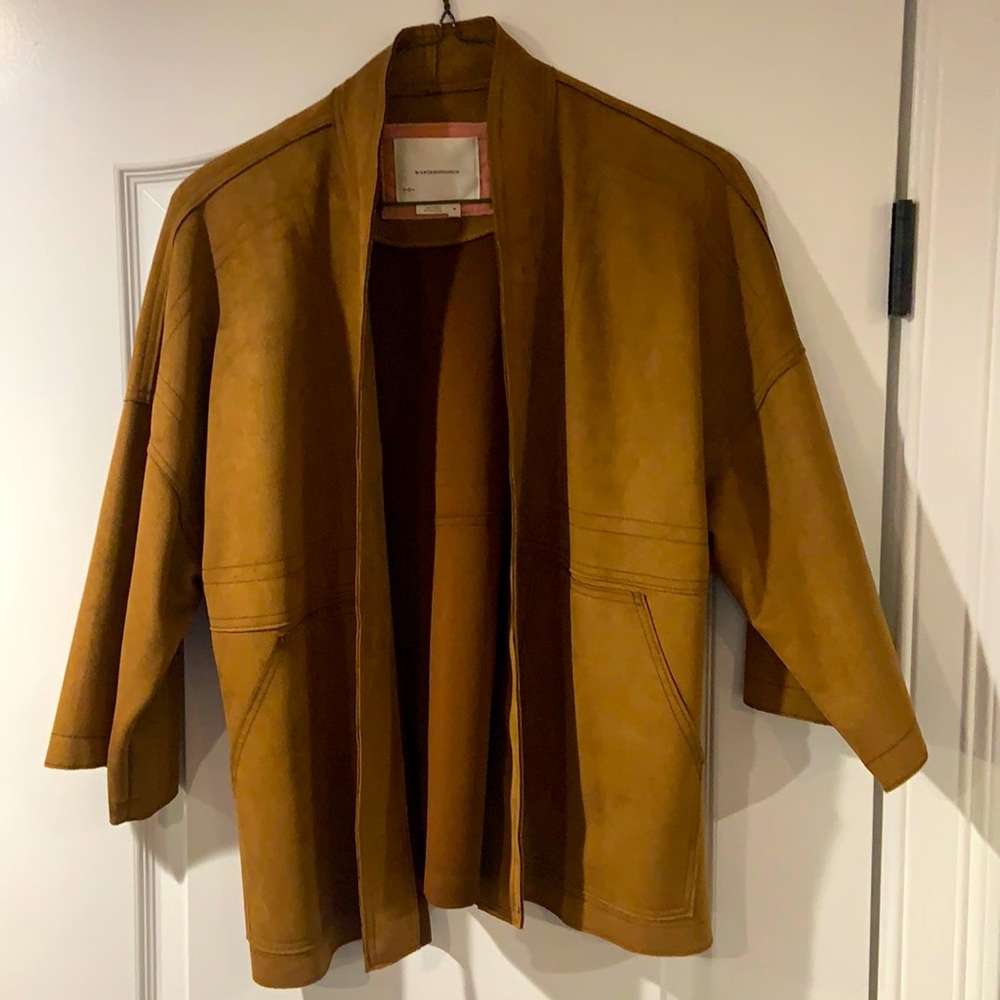 Anthropologie Brown Suede Blazer. Never worn. Size Medium.